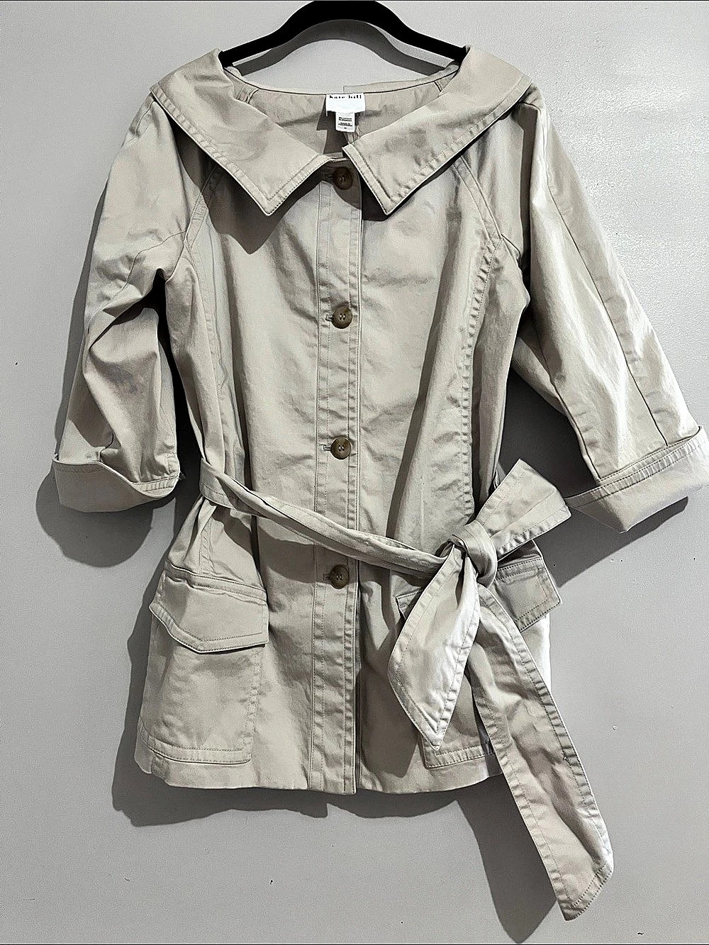 kate hill Belted Trench Coat in Beige Size 10 Pockets